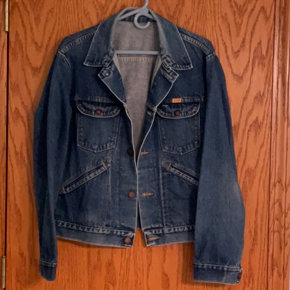 Rustlers Men's Dark Wash Denim Jacket Button  Down